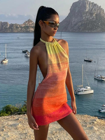 Ember Backless Halter Knit Dress
